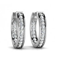 2.50 Ct Ladies RoundCut Diamond Hoop Huggie Earrings 2.50 Ct Ladies RoundCut Diamond Hoop Huggie Earrings